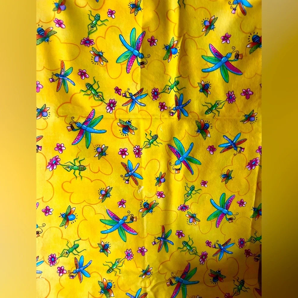 Yellow Black Pink White Timeless Treasures Buggy Print Cotton Fabric, sewing DIY